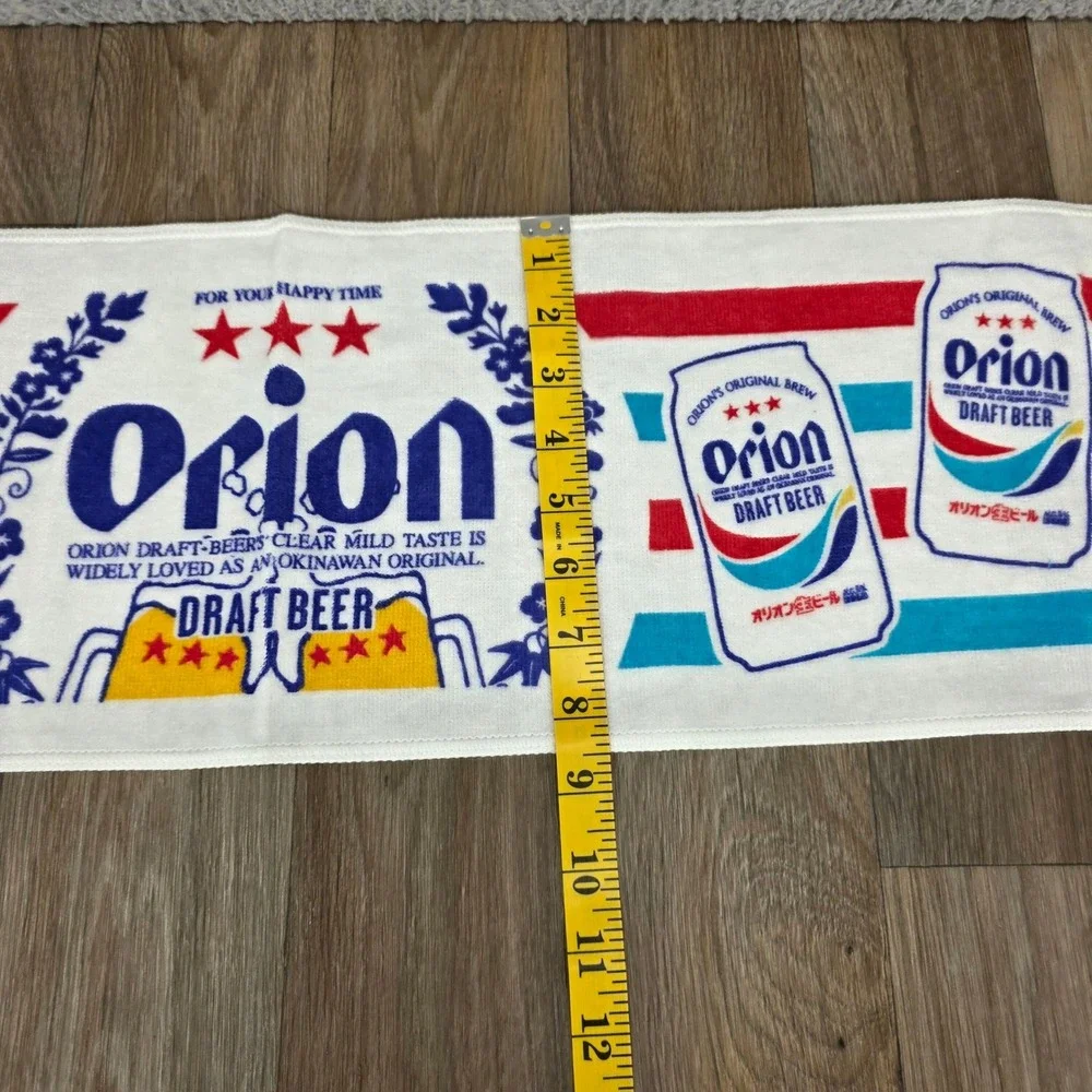 Orion Draft Beer Long Muffler Towel White Blue Red Cotton Made in Japan New